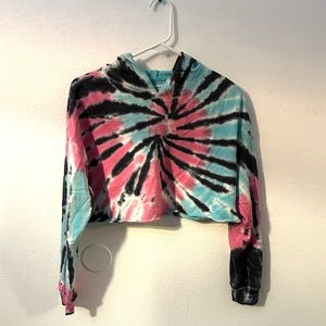 Tie dye crop hoodie